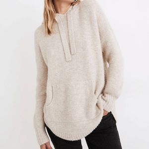 Madewell Wilmington Hoodie Sweater in Heather Parchment